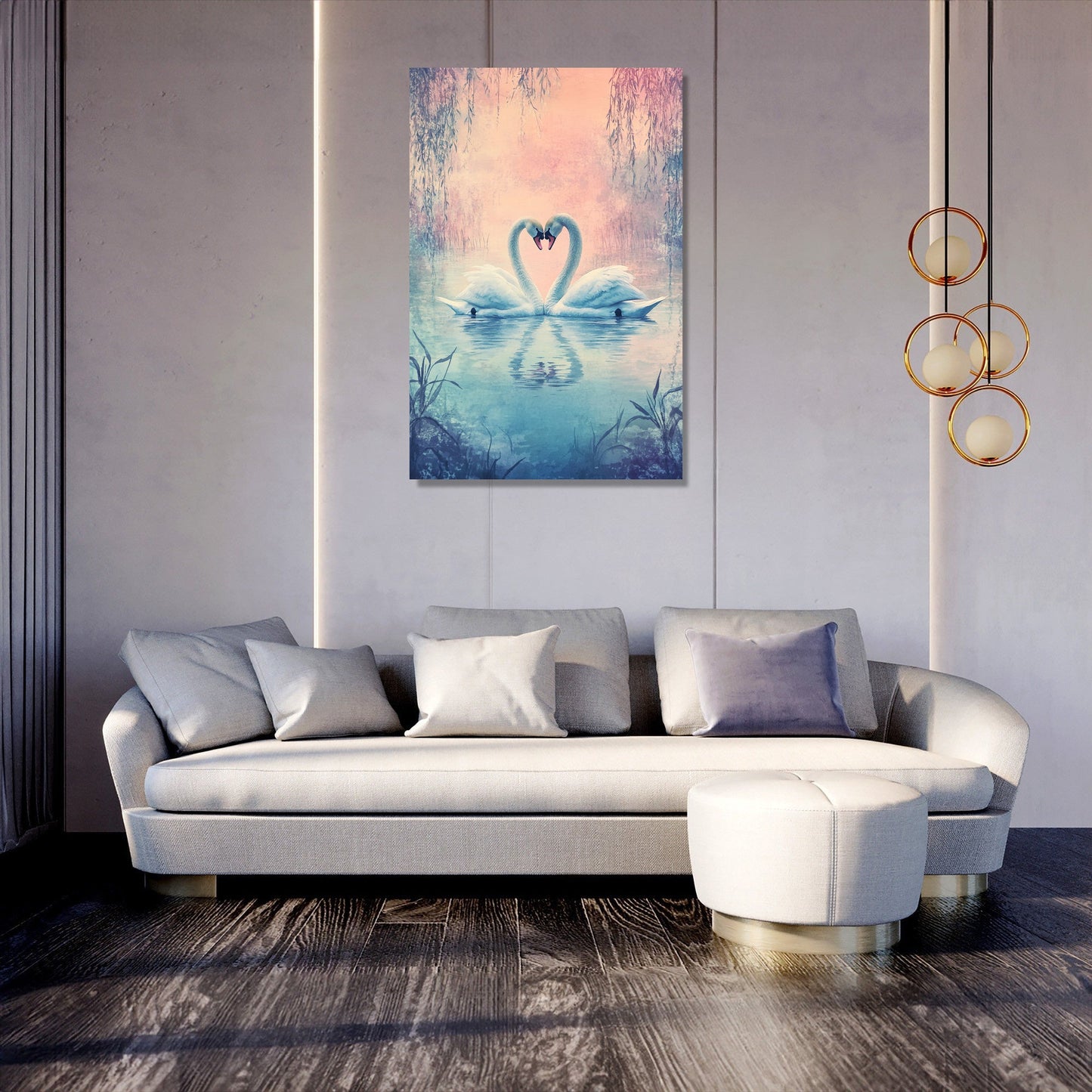 Heartfelt Swans Canvas