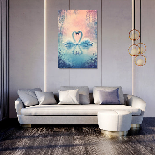 Heartfelt Swans Canvas