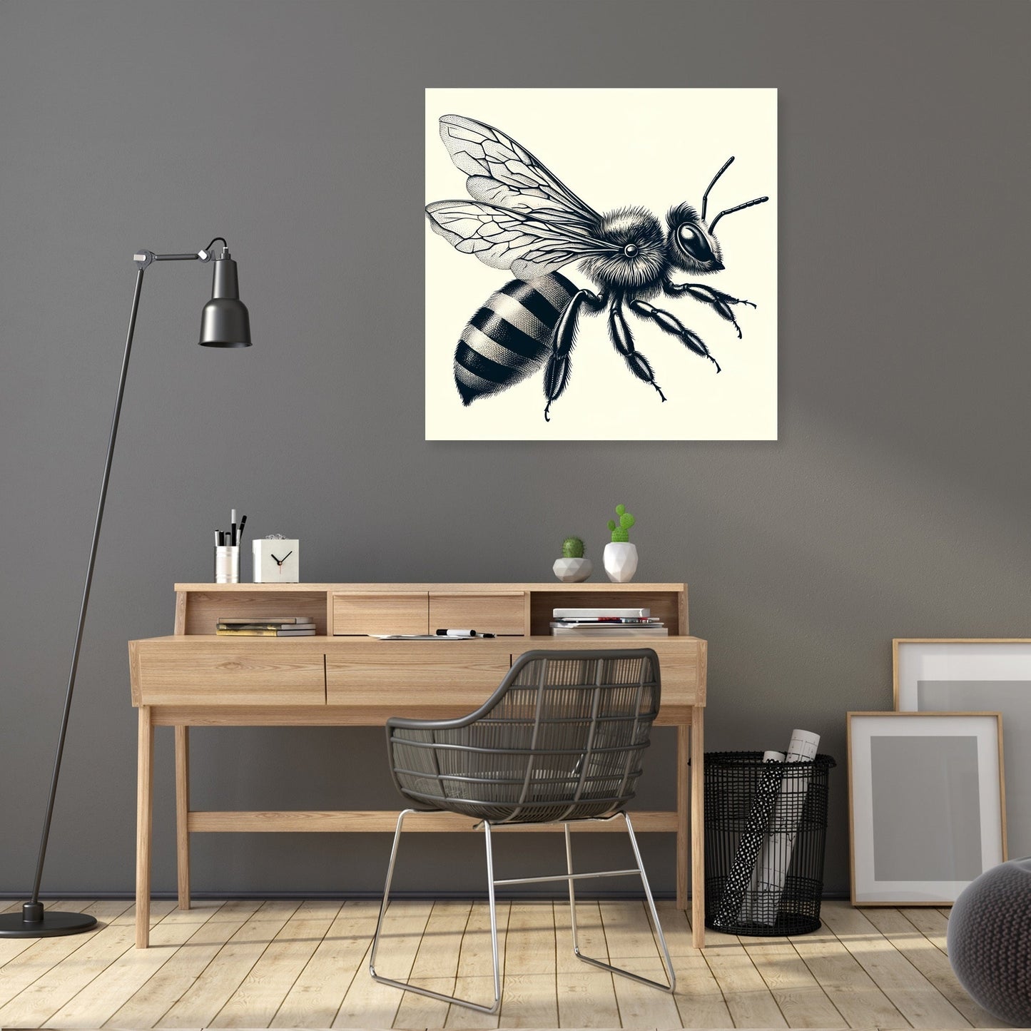 Vintage Bee Anatomy Illustration Canvas