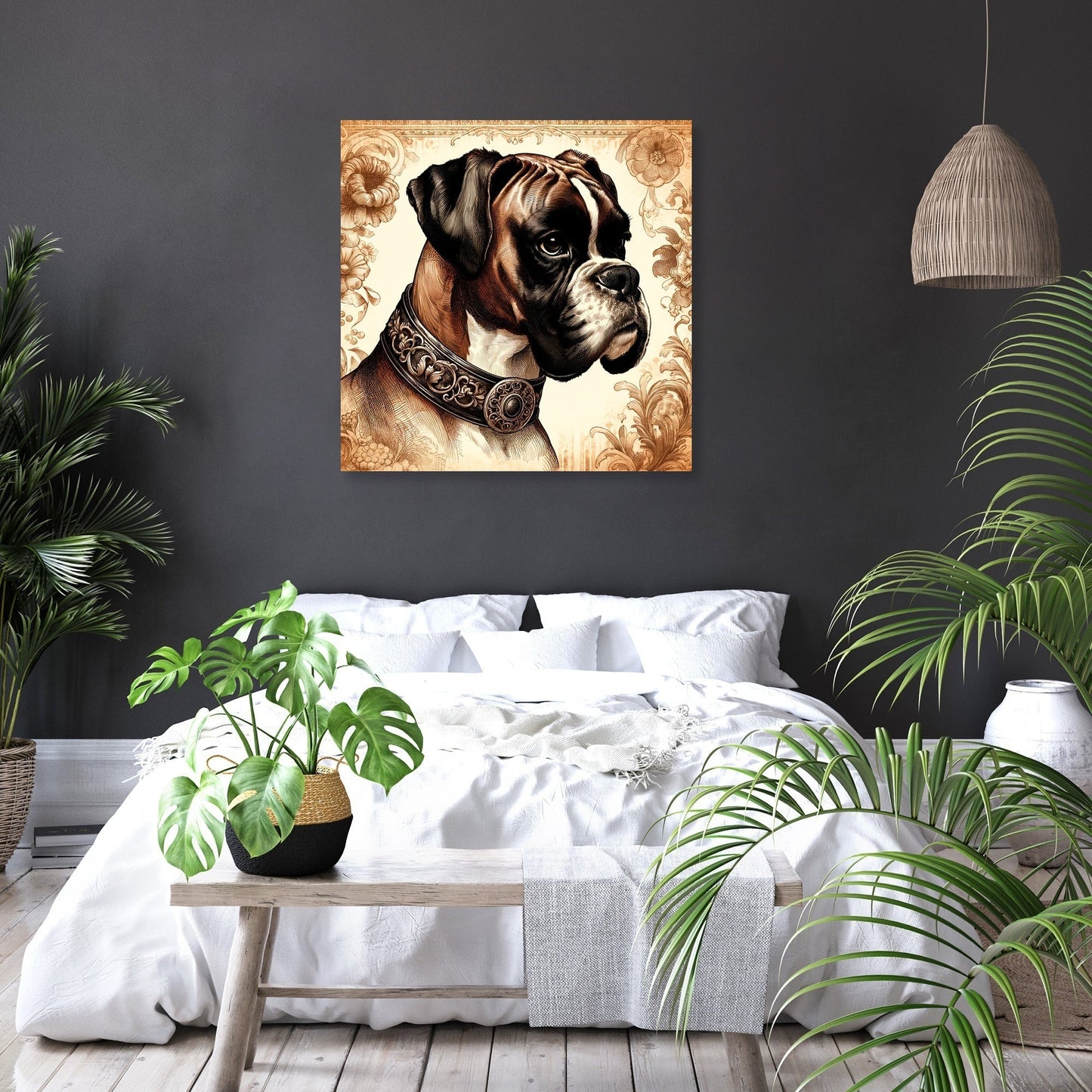 Nostalgic Charm Vintage Boxer Canvas