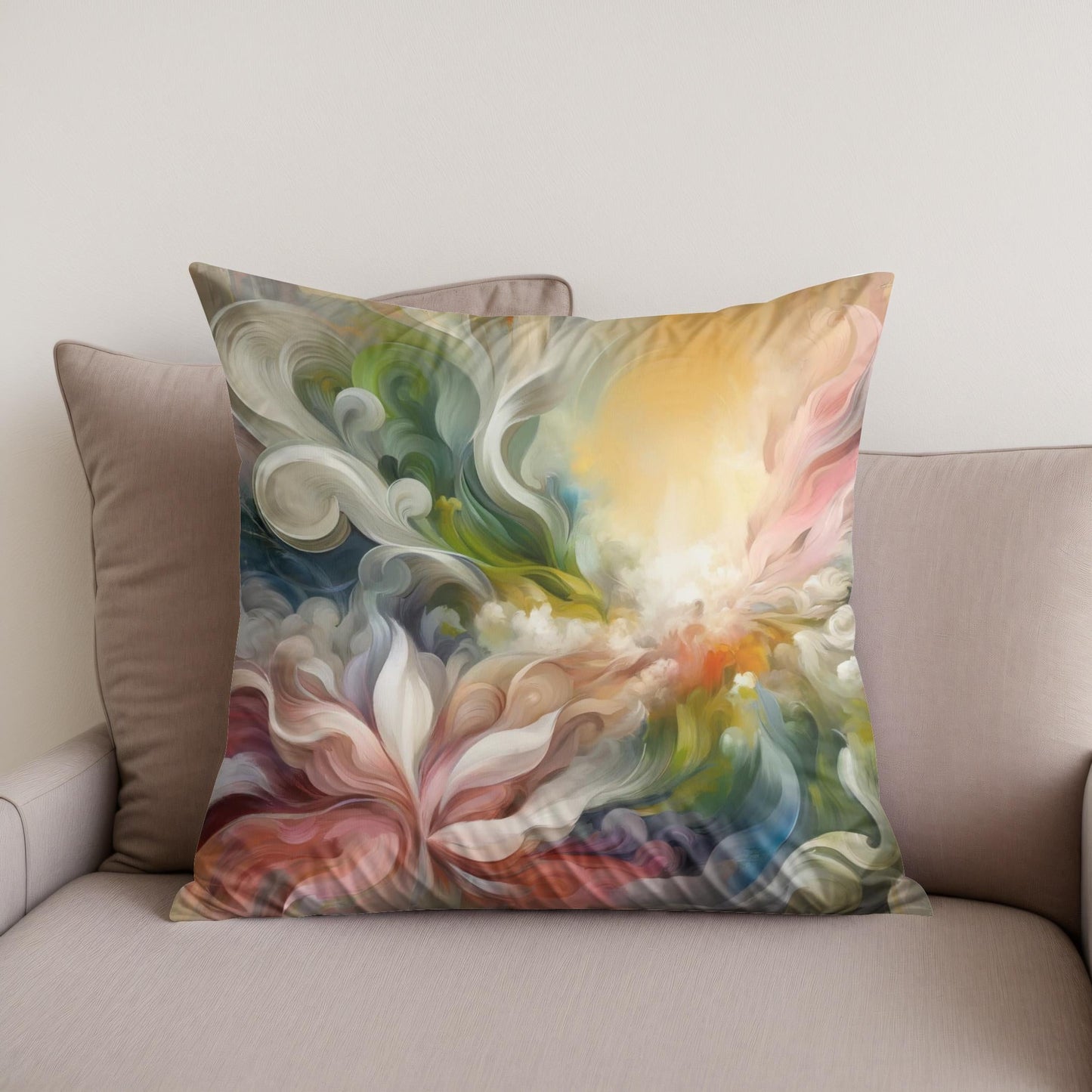 Spring Renewal Abstract Cotton Cushion