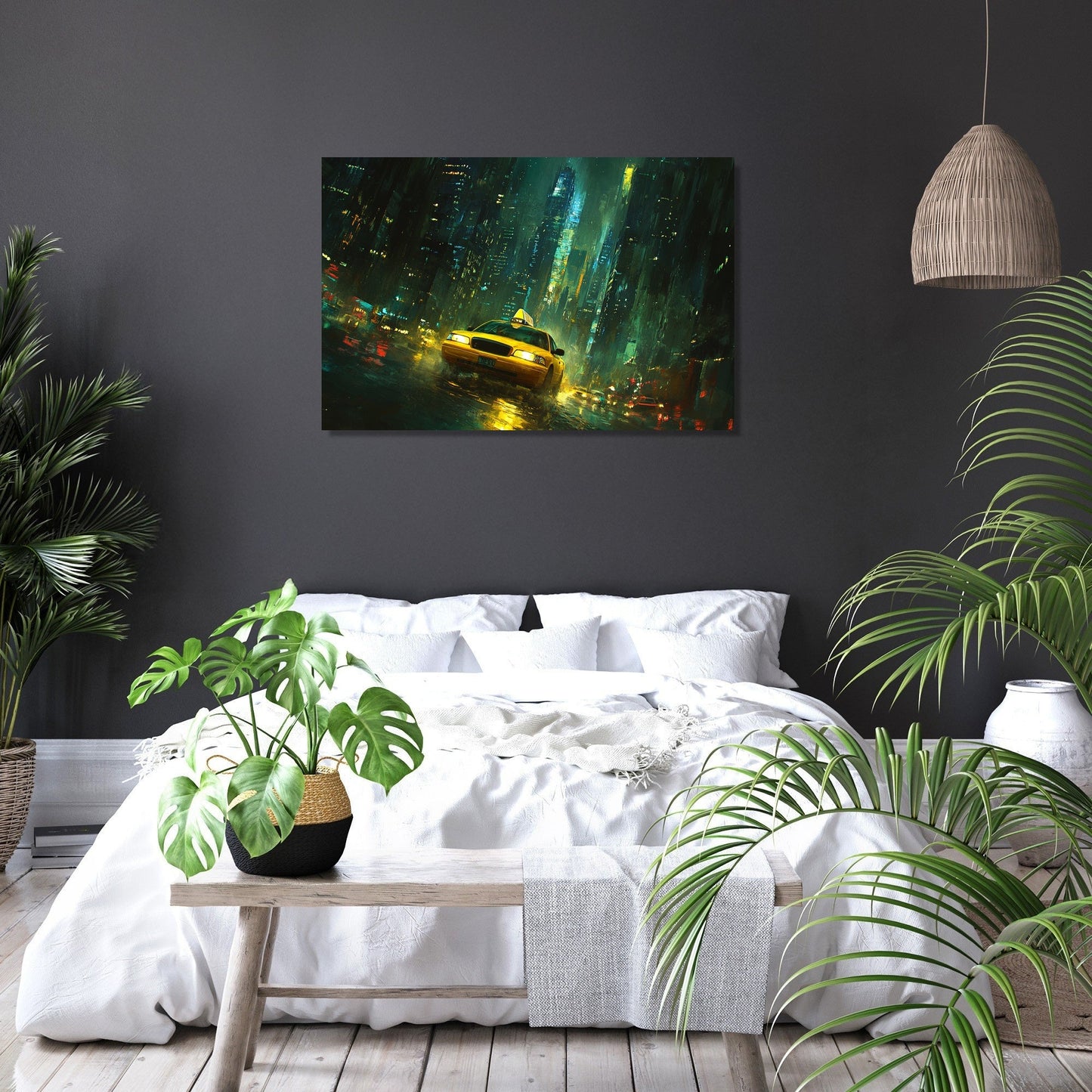 Starry Night Taxi Canvas