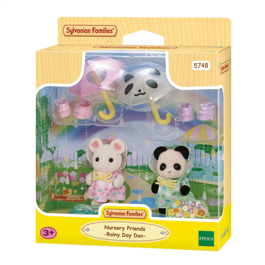 Sylvanian Families Nursery Friends - Rainy Day Duo for Ages 3 and Up
