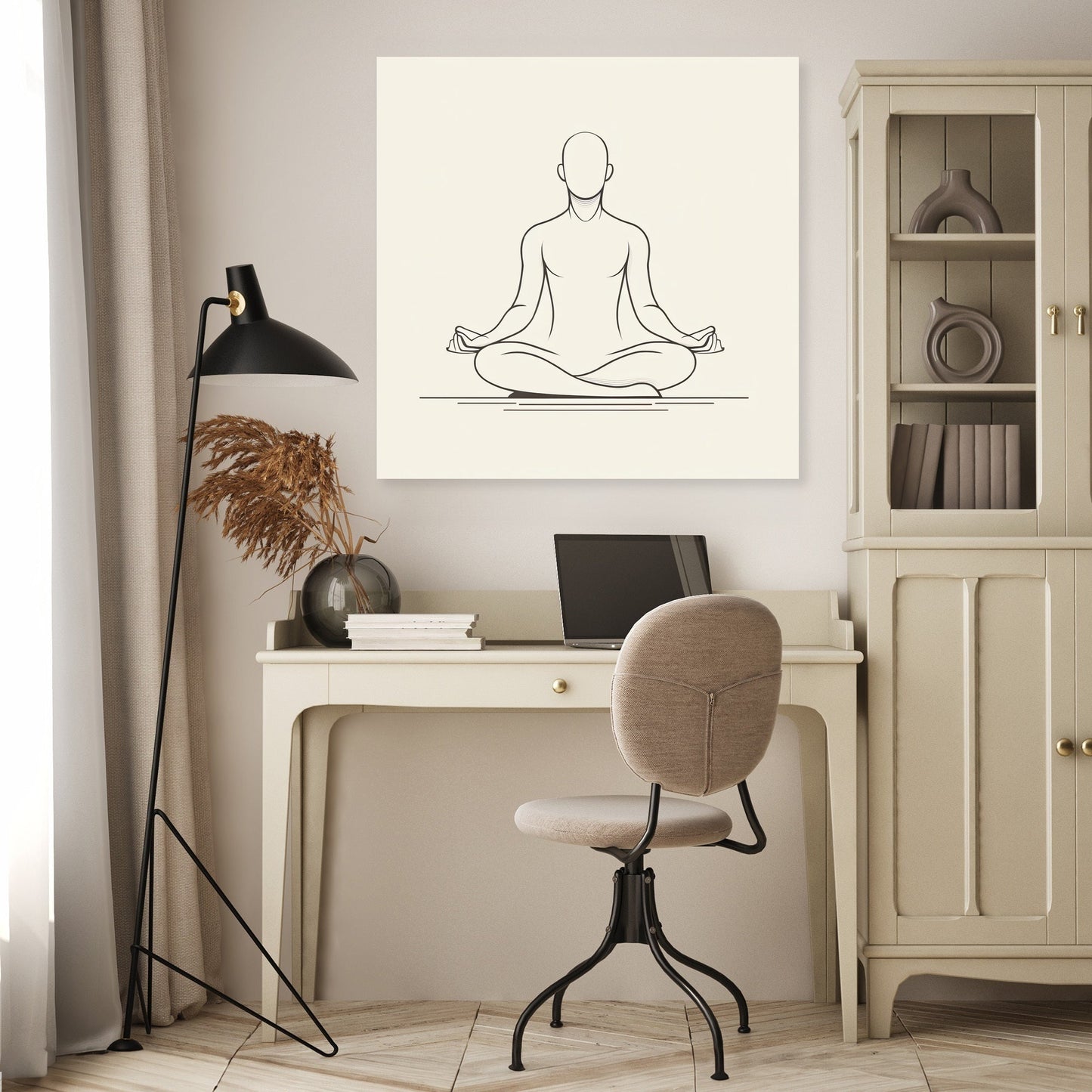 Contemplative Silhouette in Monochrome Canvas