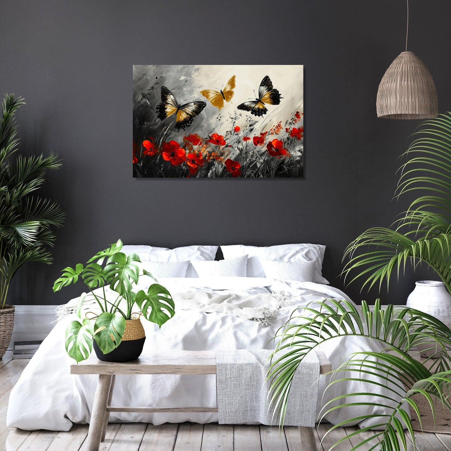 Golden Butterfly Meadow Canvas