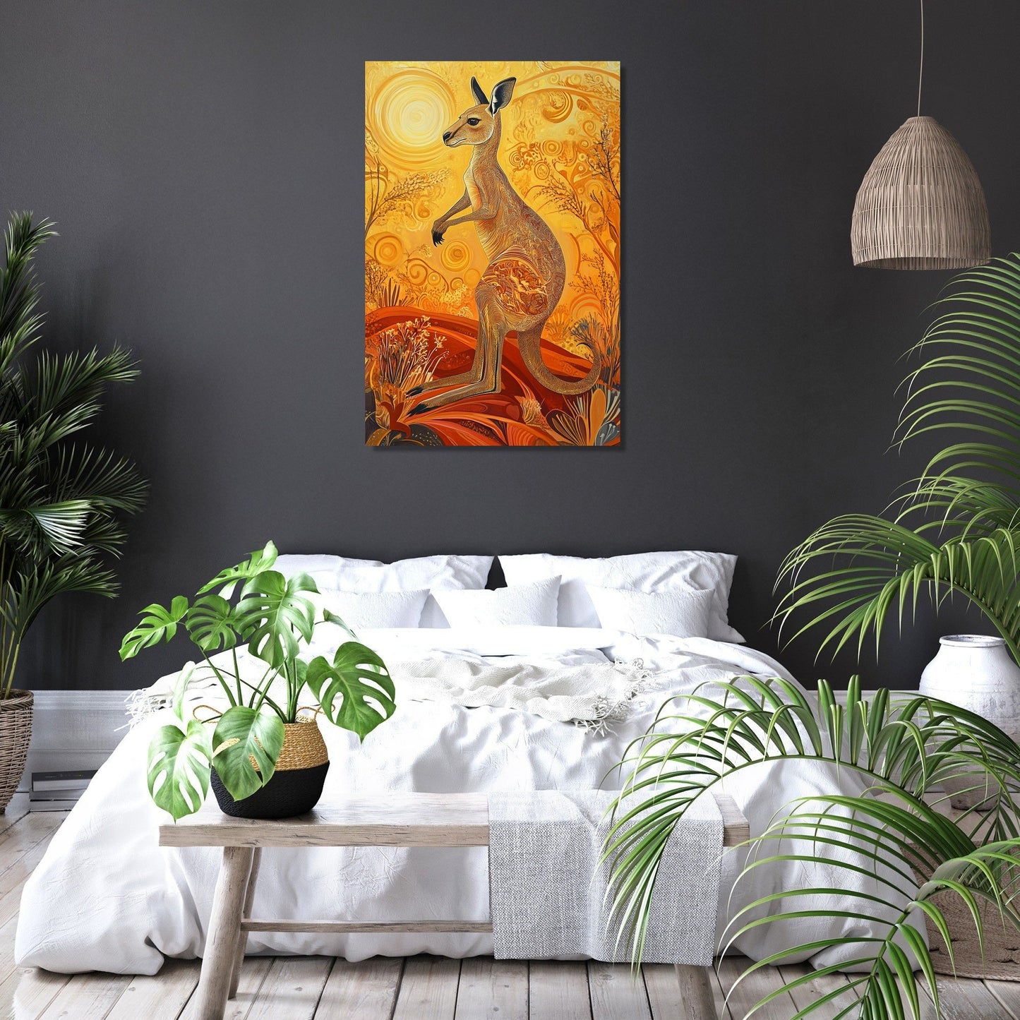 Hopping Kangaroo Canvas
