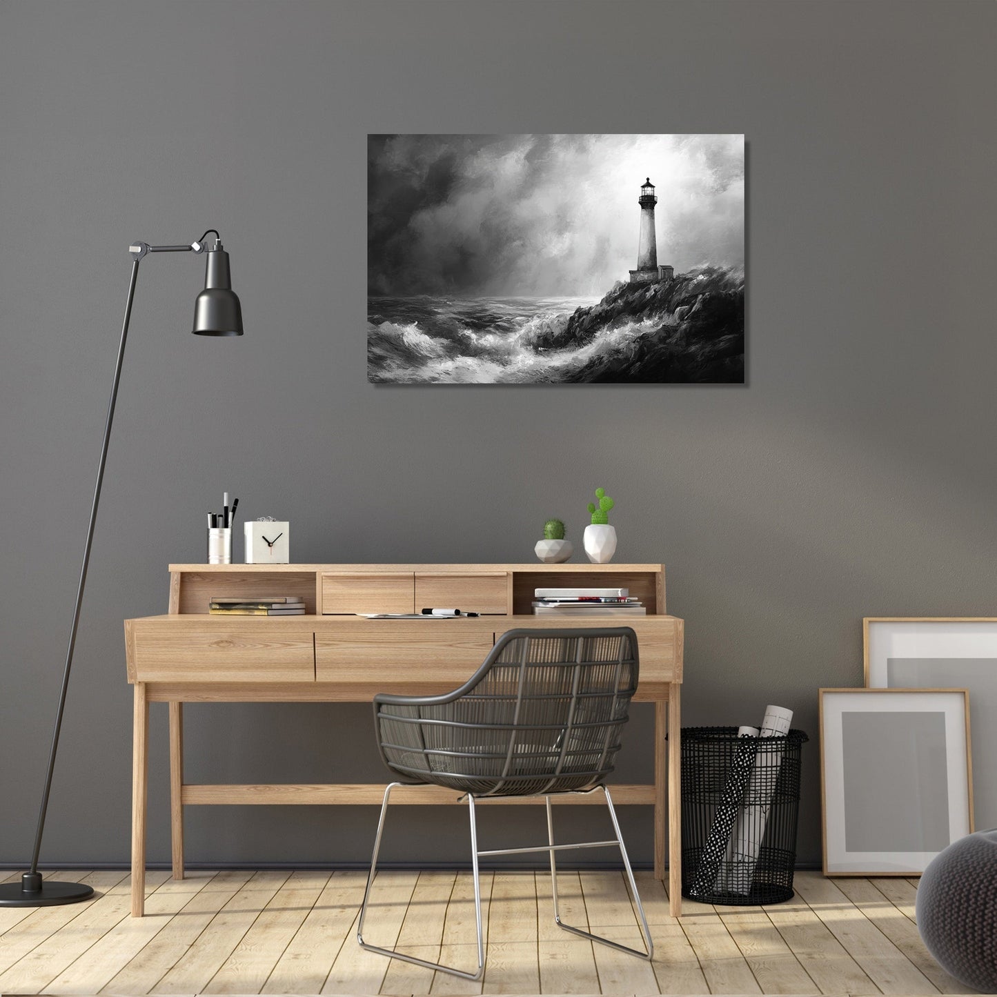 Monochrome Beacon Coast Canvas