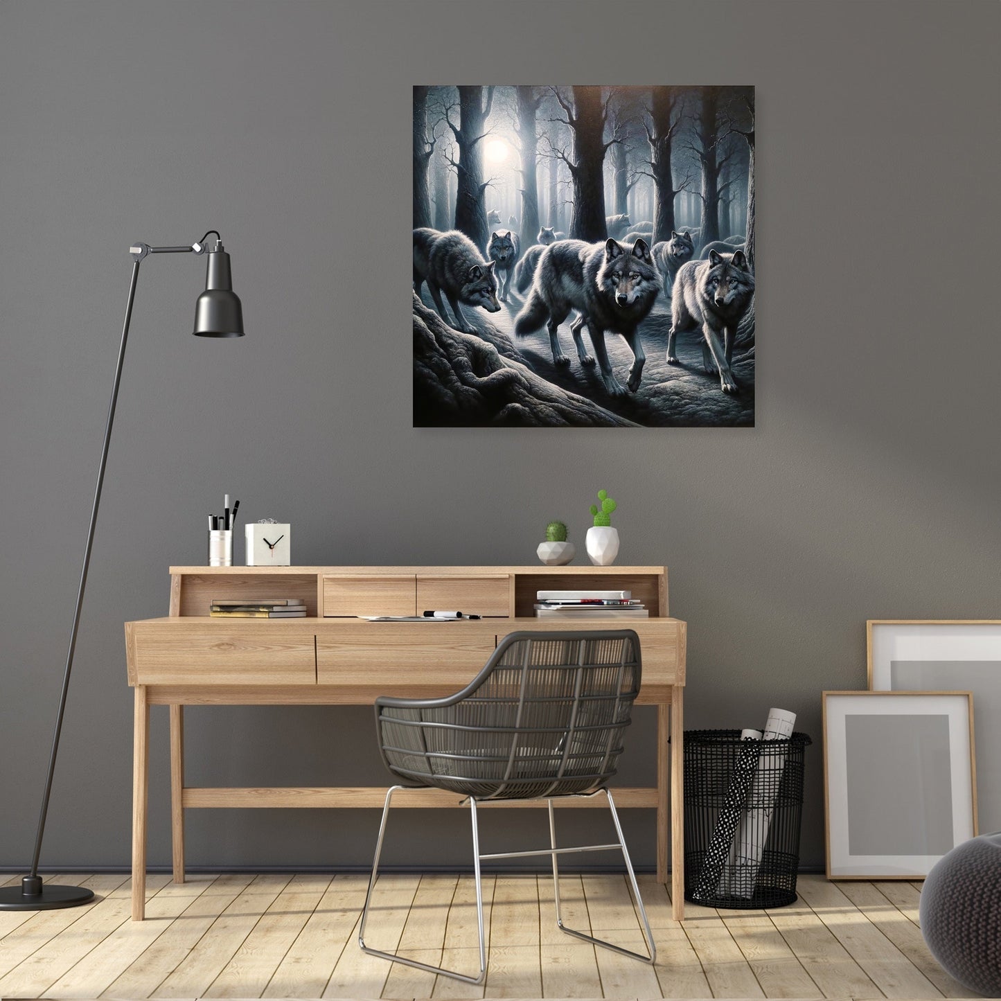 Moonlit Wolves Canvas