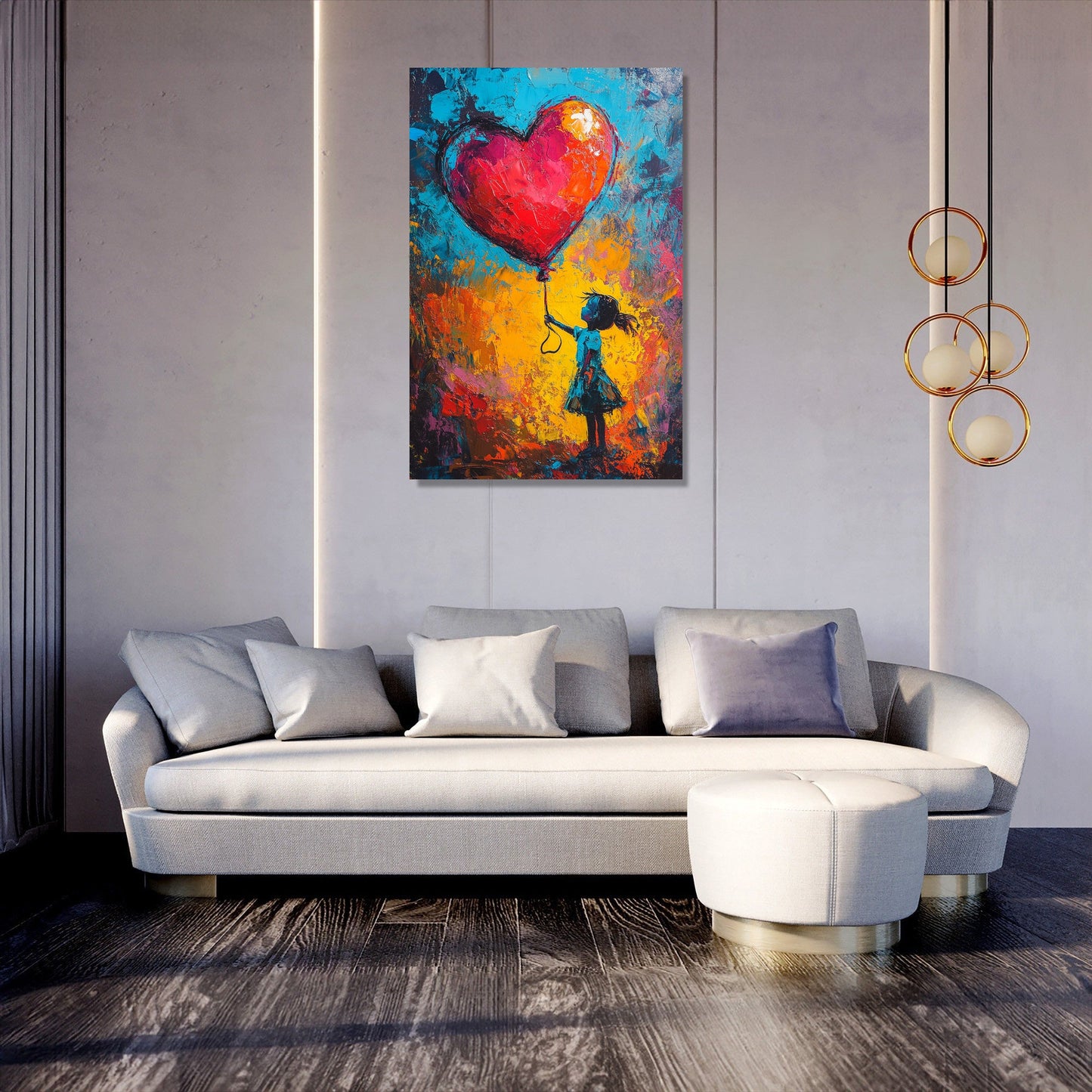 Child's Heart Balloon Canvas