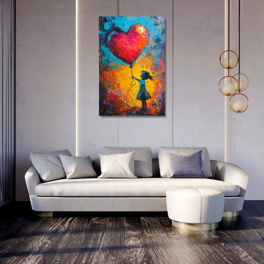 Child's Heart Balloon Canvas