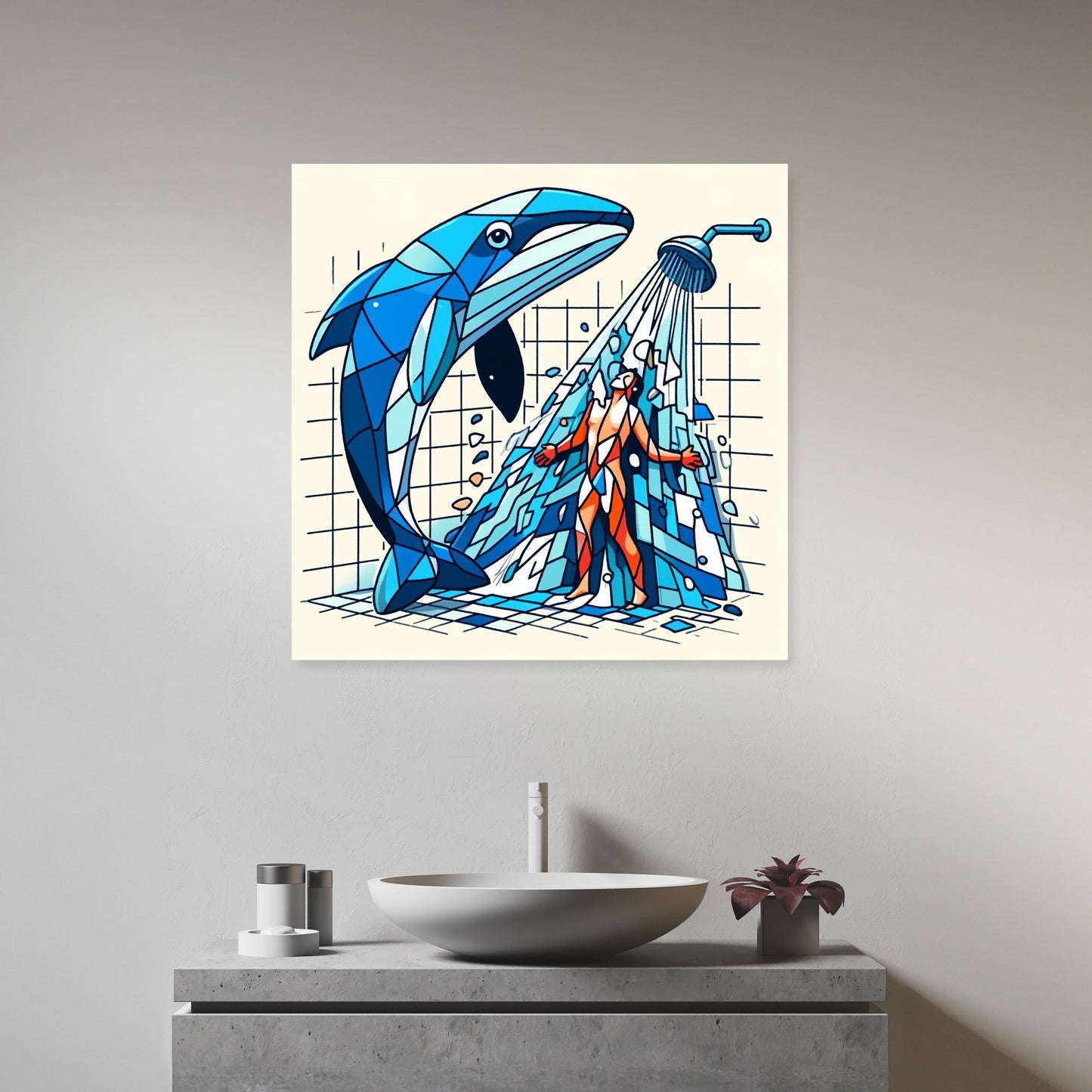 Whale of a Time Shower Canvas