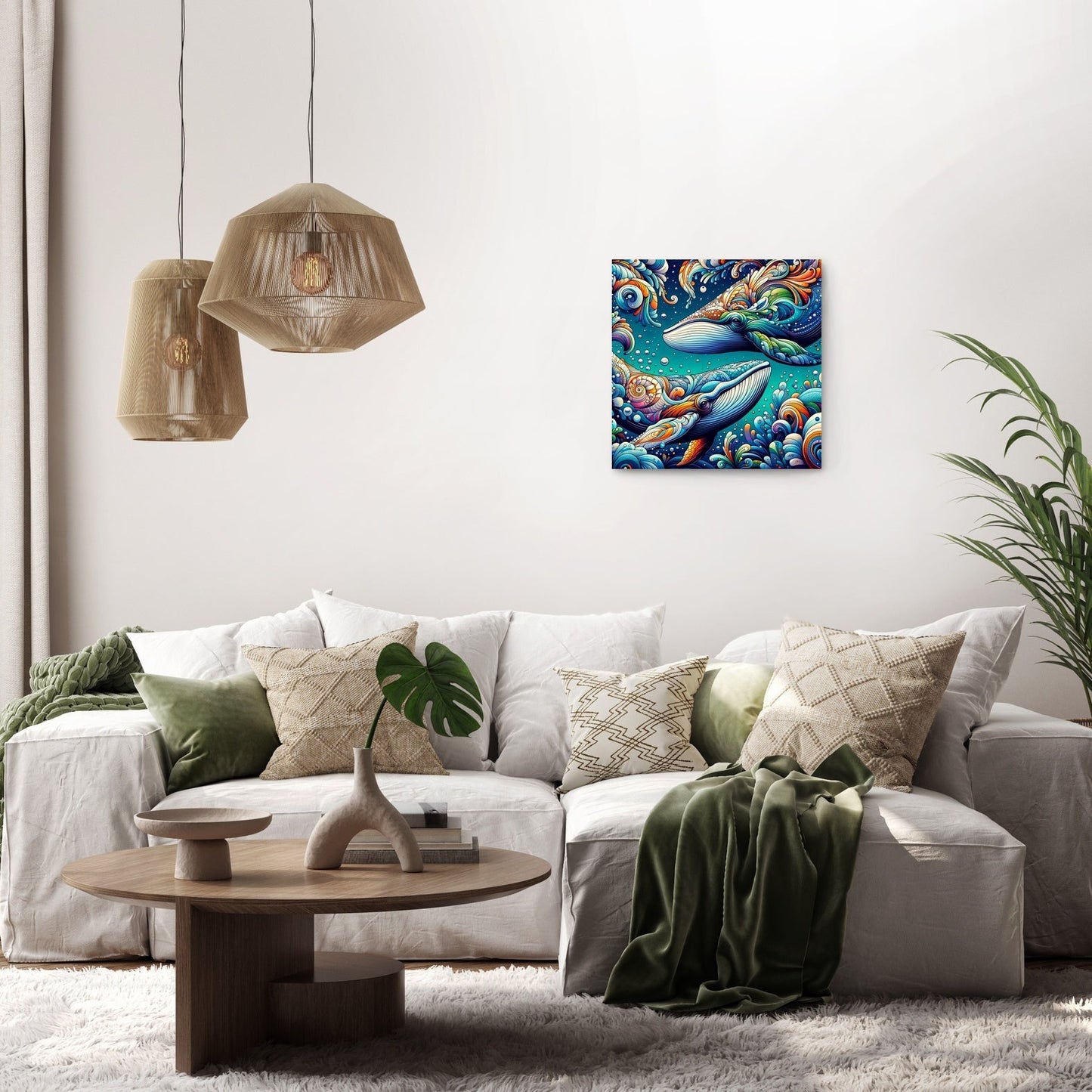 Whale Pop Art Blend Canvas