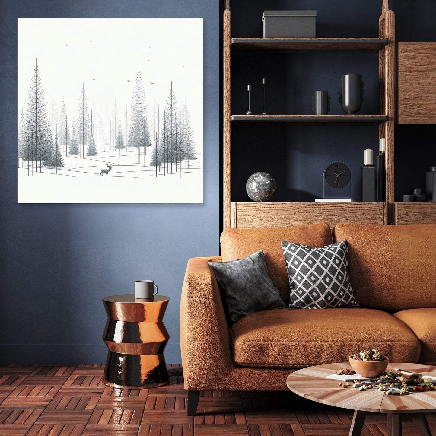 Winter Solitude in Monochromatic Canvas