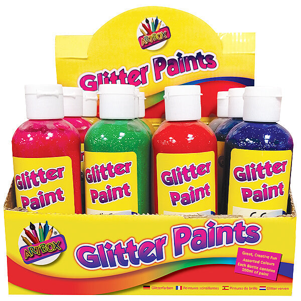 Children's 200ml Glitter Craft Paint Bottle in Assorted Colours