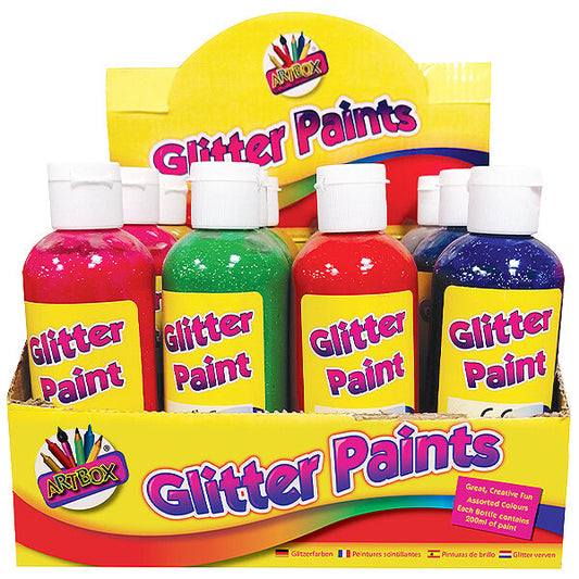 Children's 200ml Glitter Craft Paint Bottle in Assorted Colours