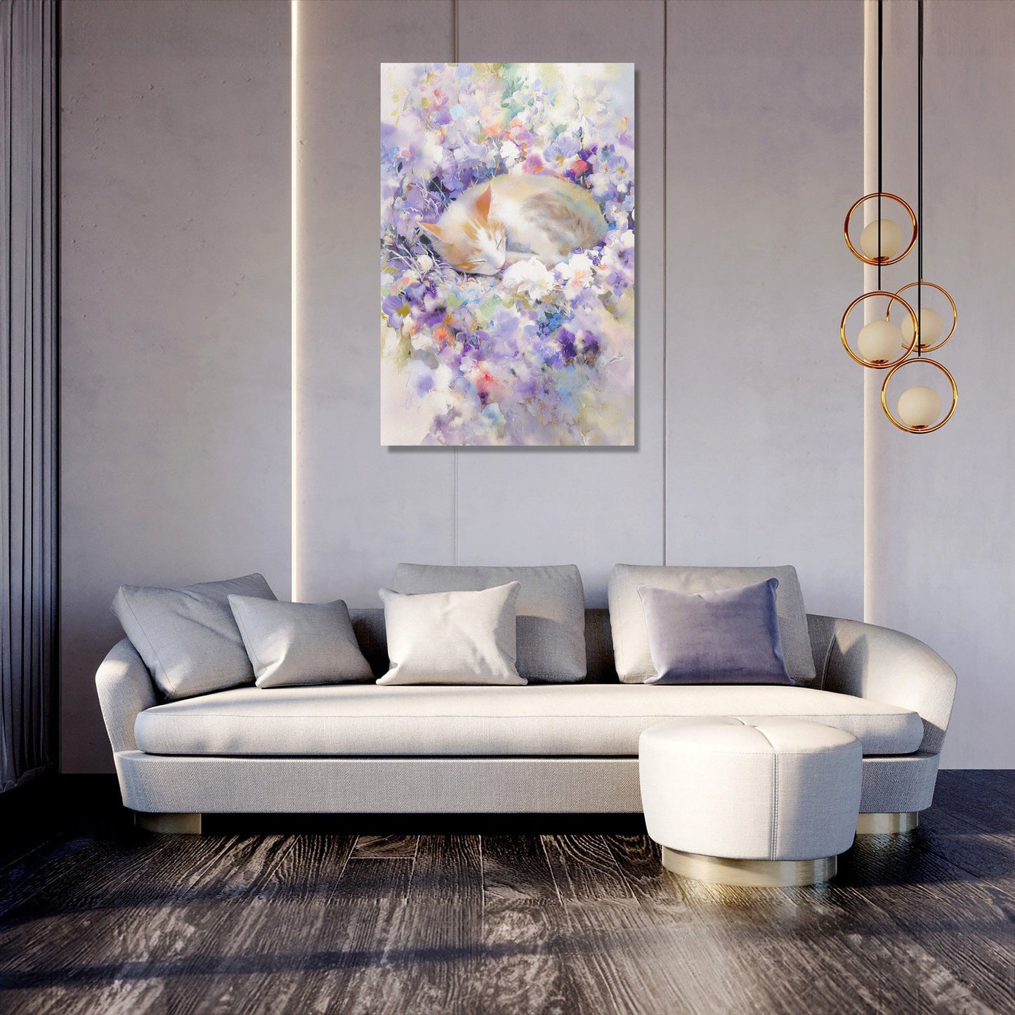 Feline Floral Canvas