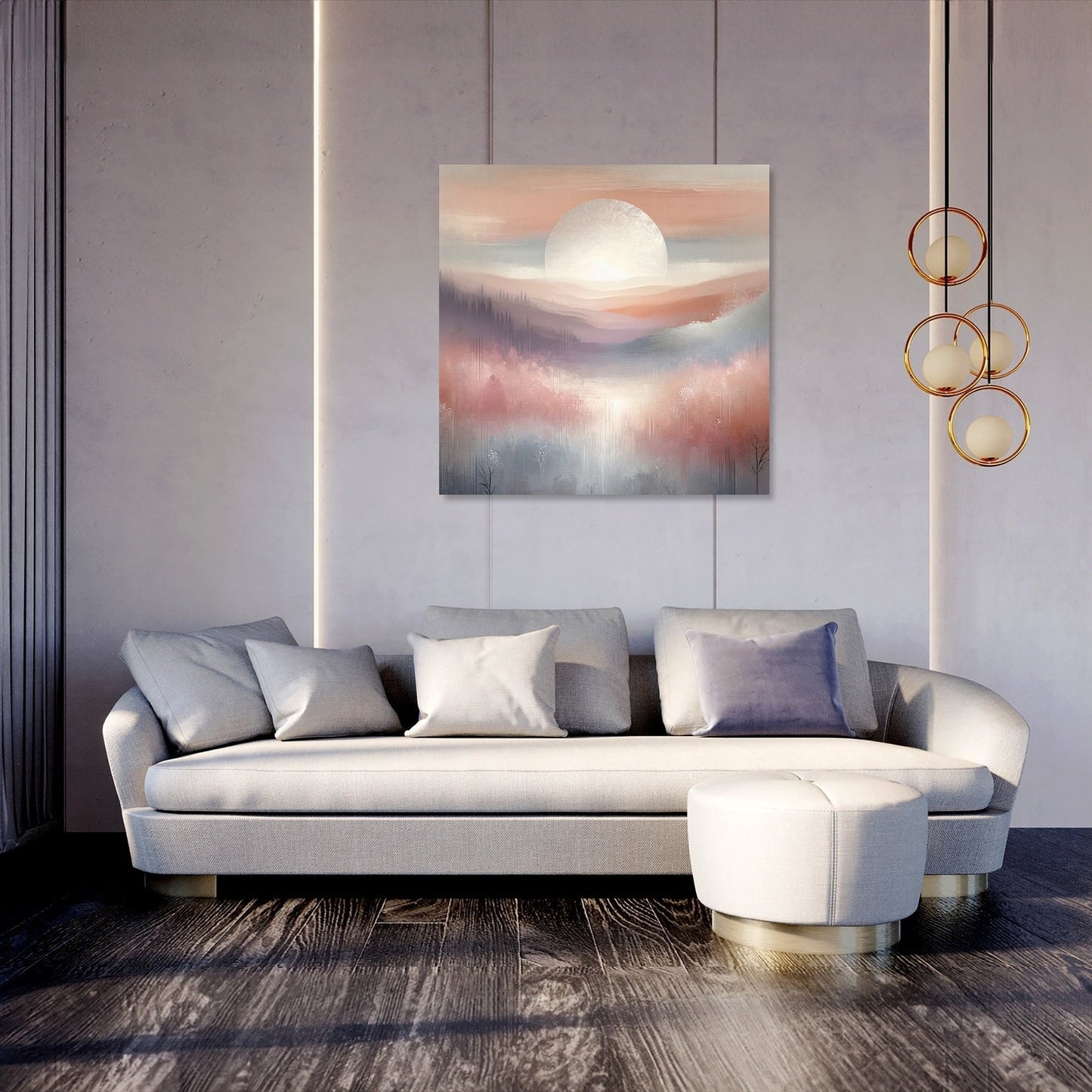 Dawn's Silver Mist Canvas