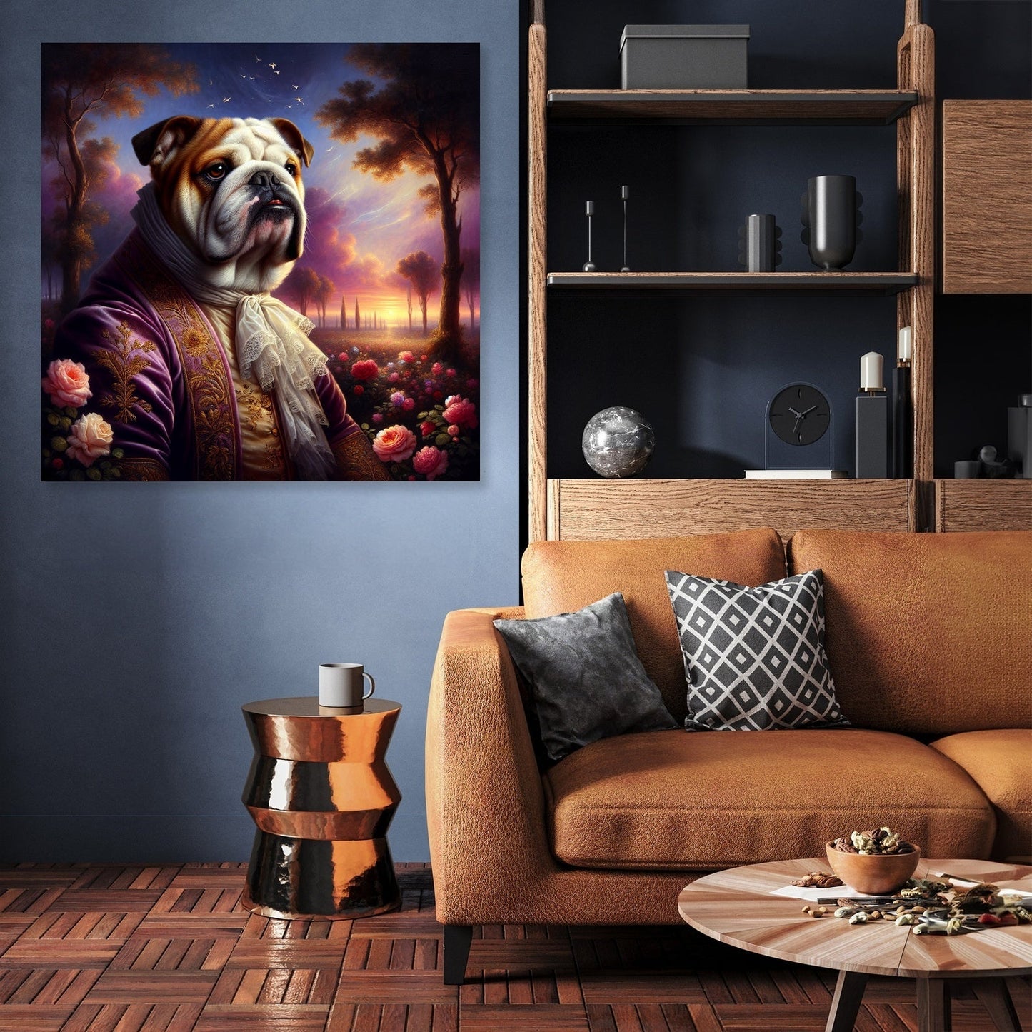 Regal Bulldog Twilight Canvas