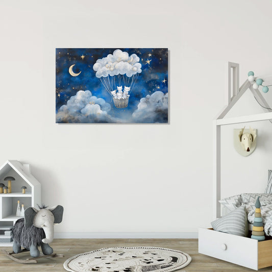Cloud Balloon Cats Canvas