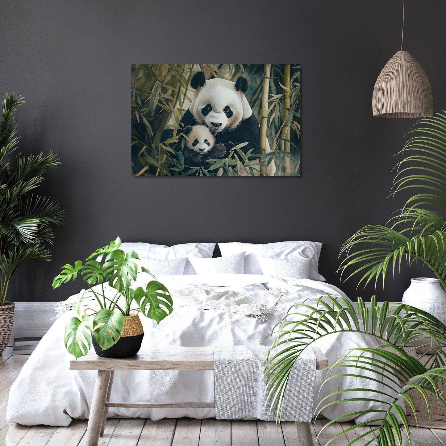 Panda Family Harmony Canvas