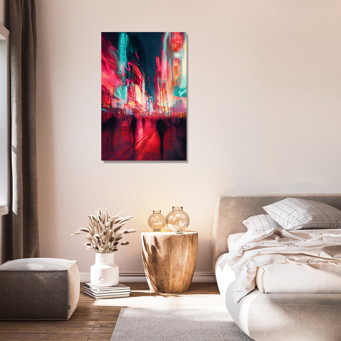 Nighttime City Lights Canvas