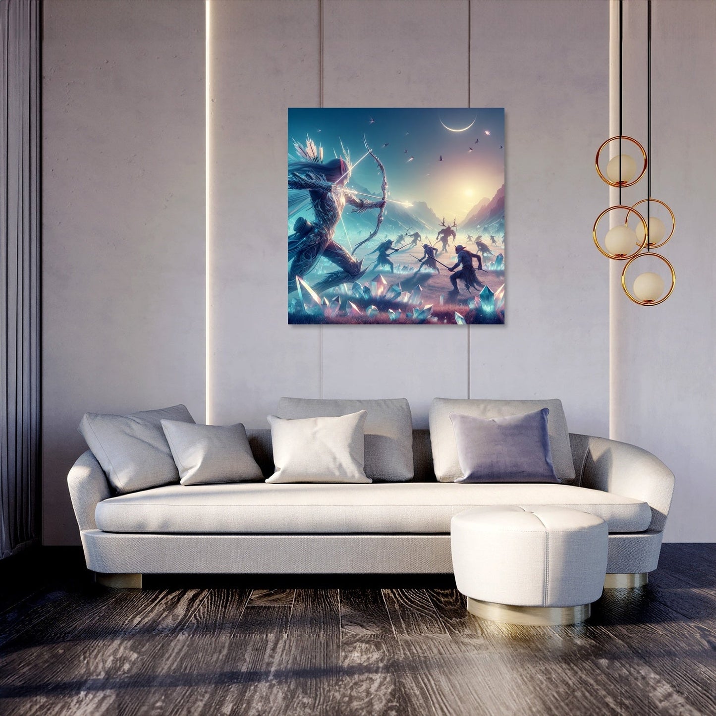 Moonlit Crystal Skirmish Canvas