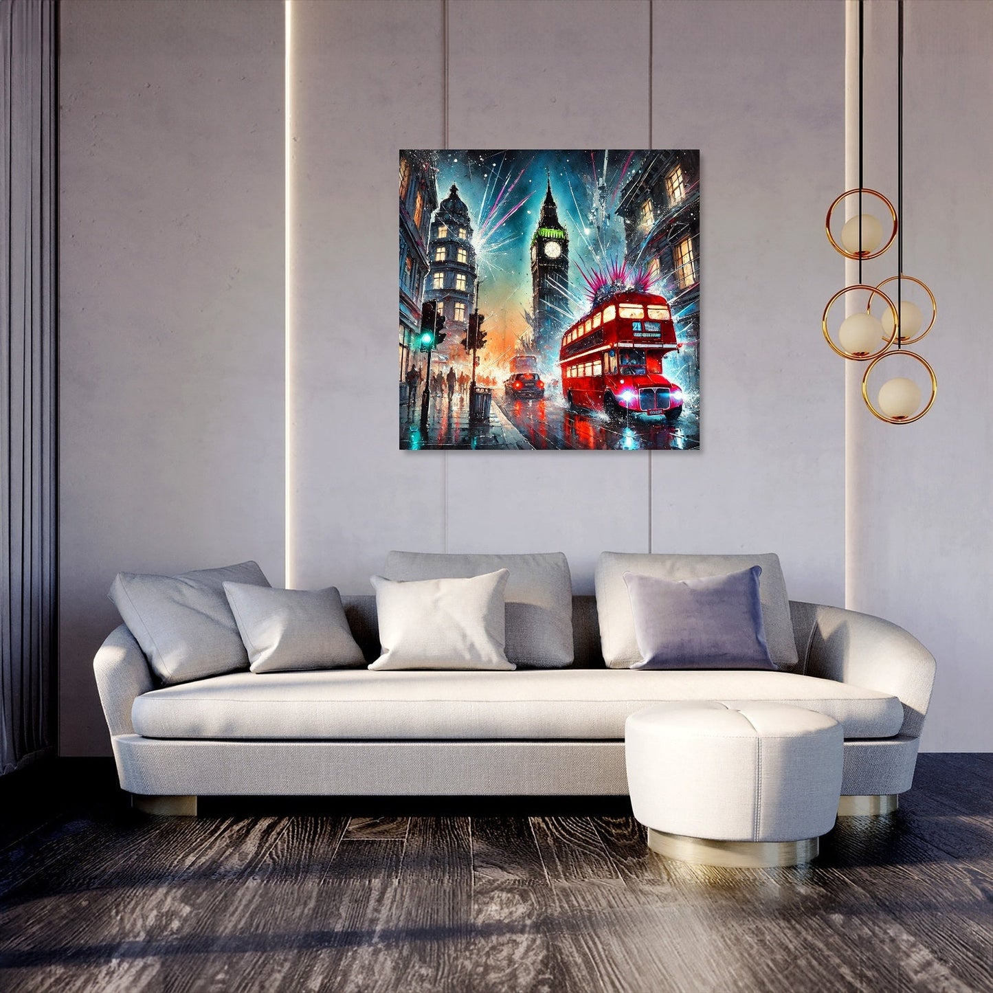 Neon Chaos London Canvas