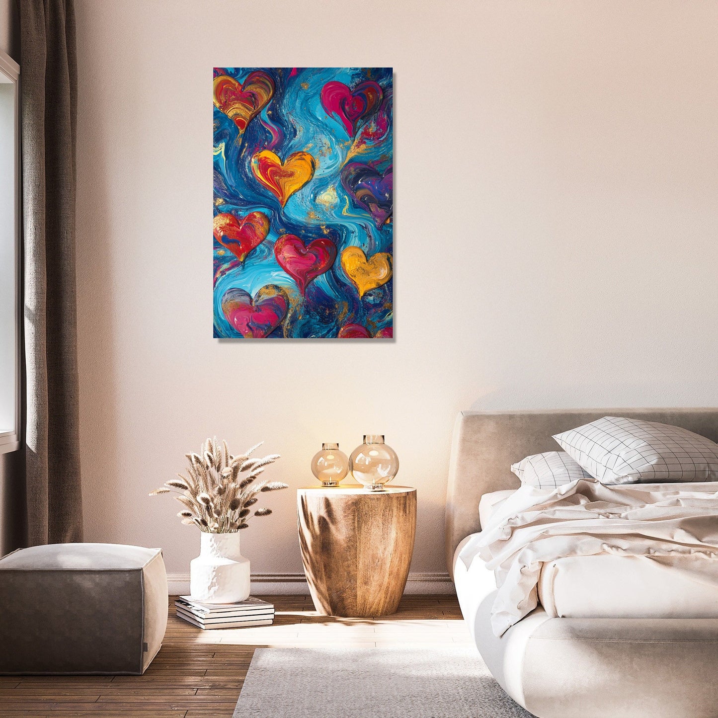 Abstract Hearts Canvas