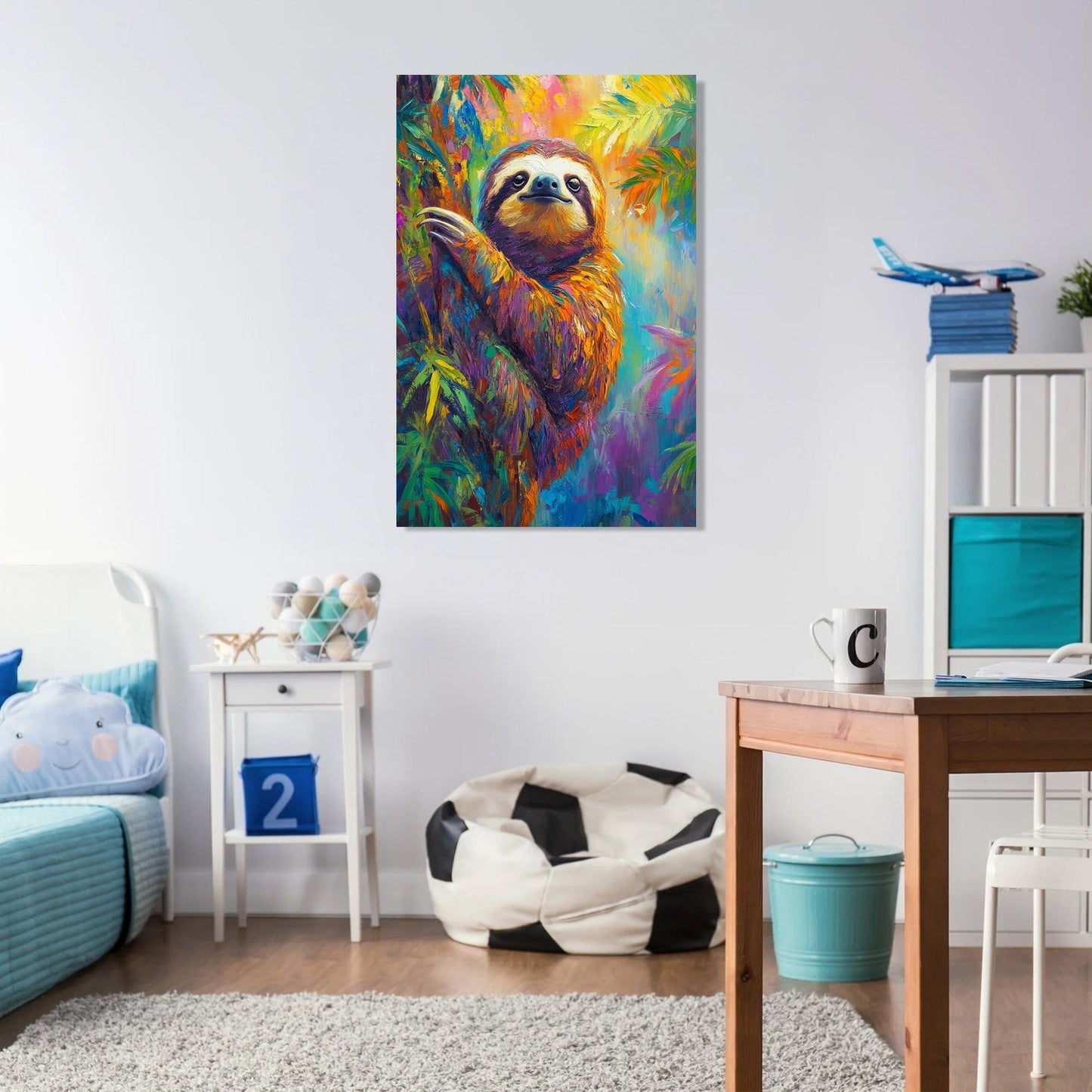 Rainbow Joy Sloth Canvas