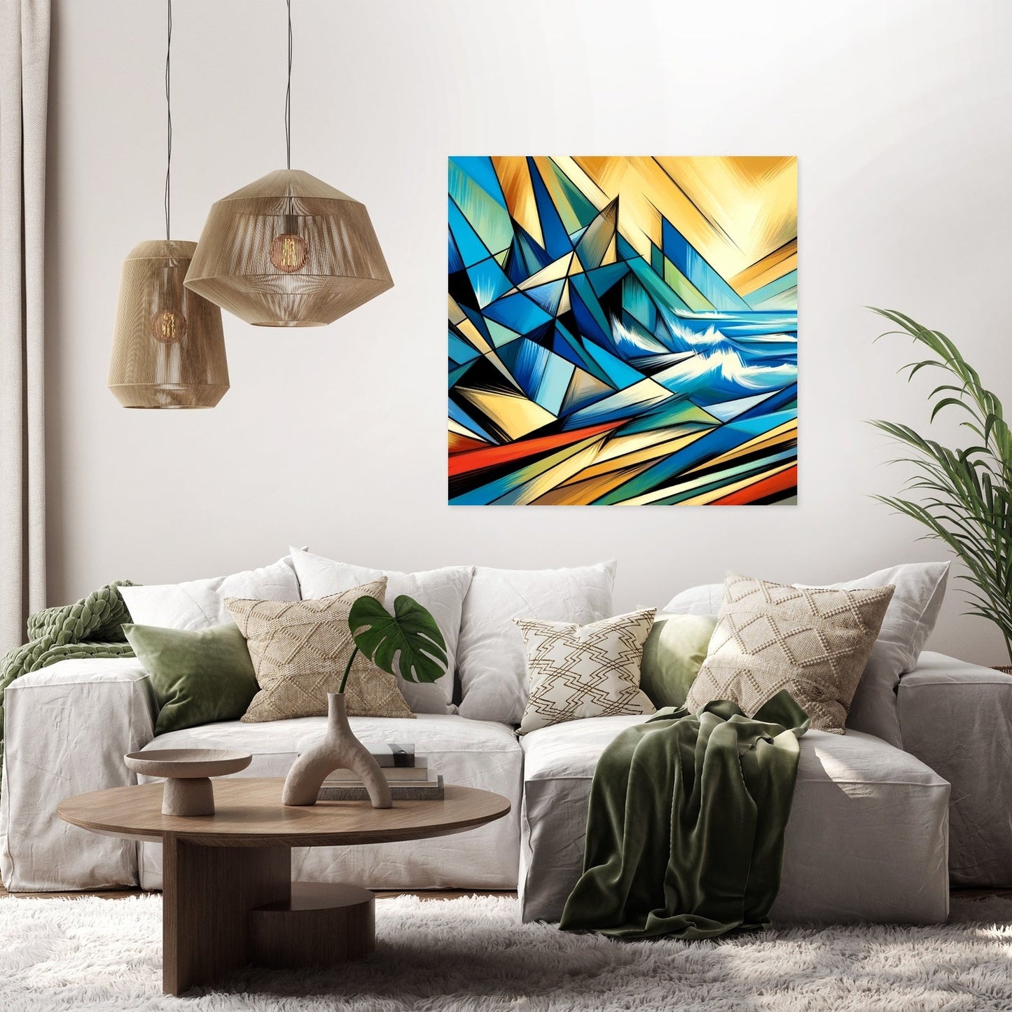 Cubist Waves Canvas