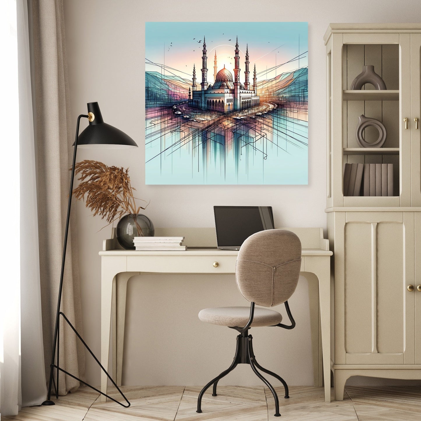 Abstract Baitul Mukarram Dawn Canvas