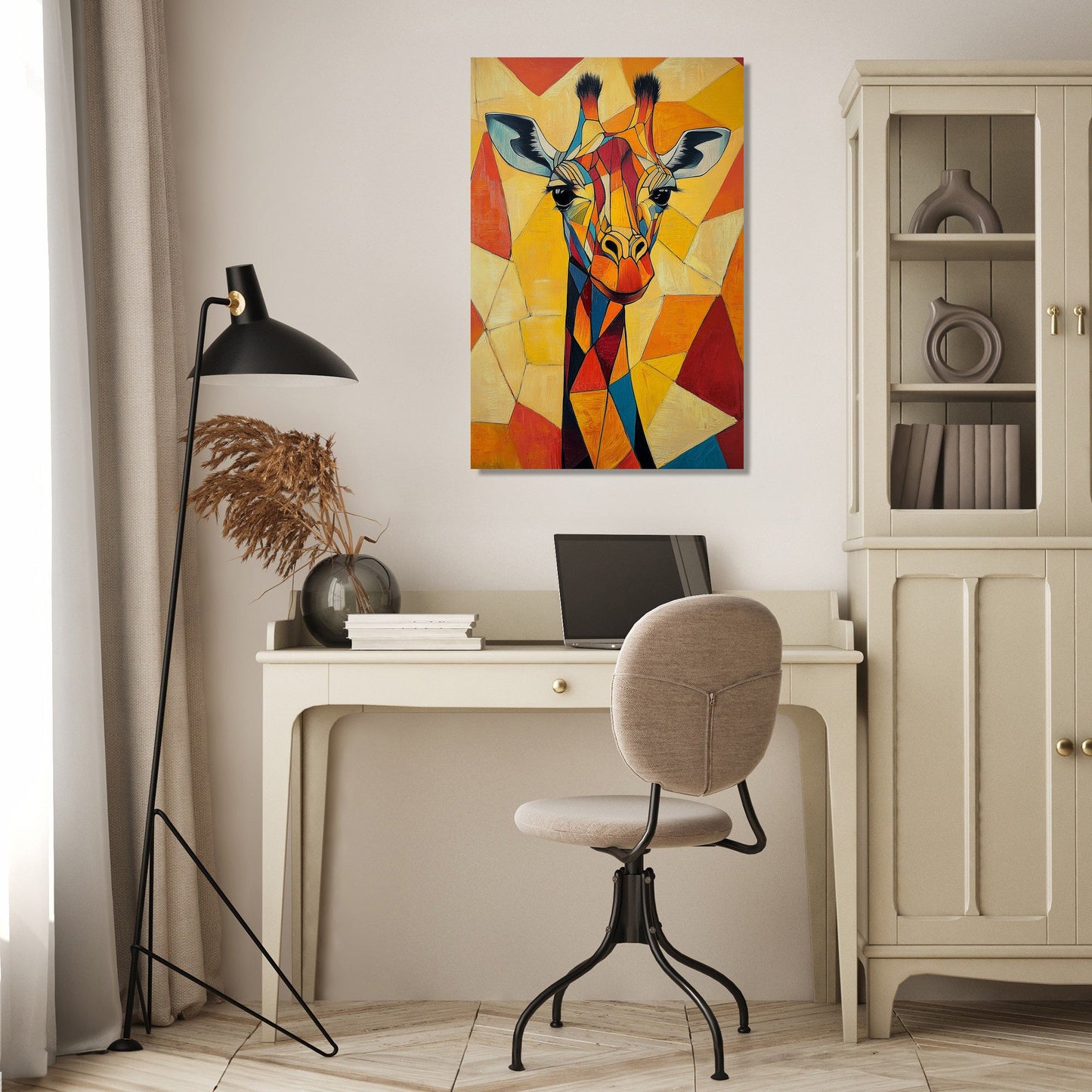 Geometric Giraffe Canvas
