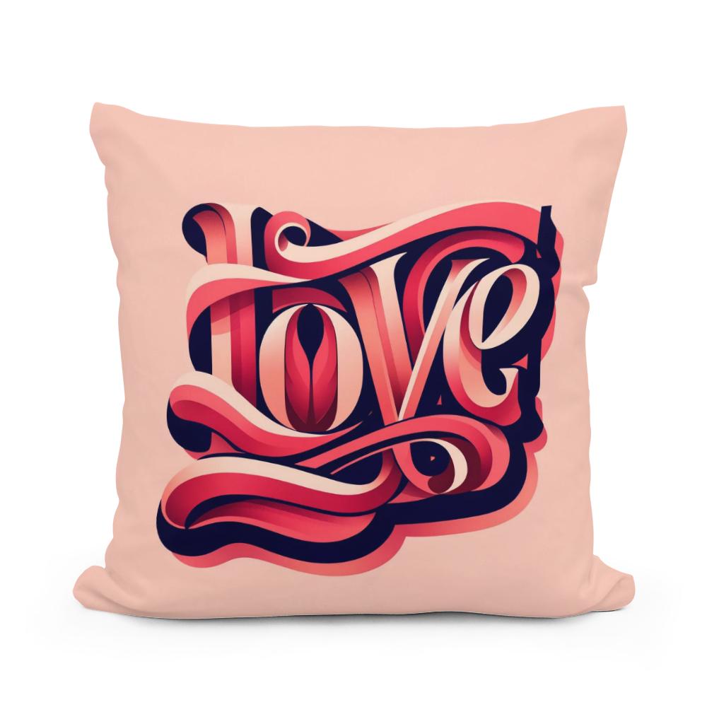 Typography Love Cotton Cushion
