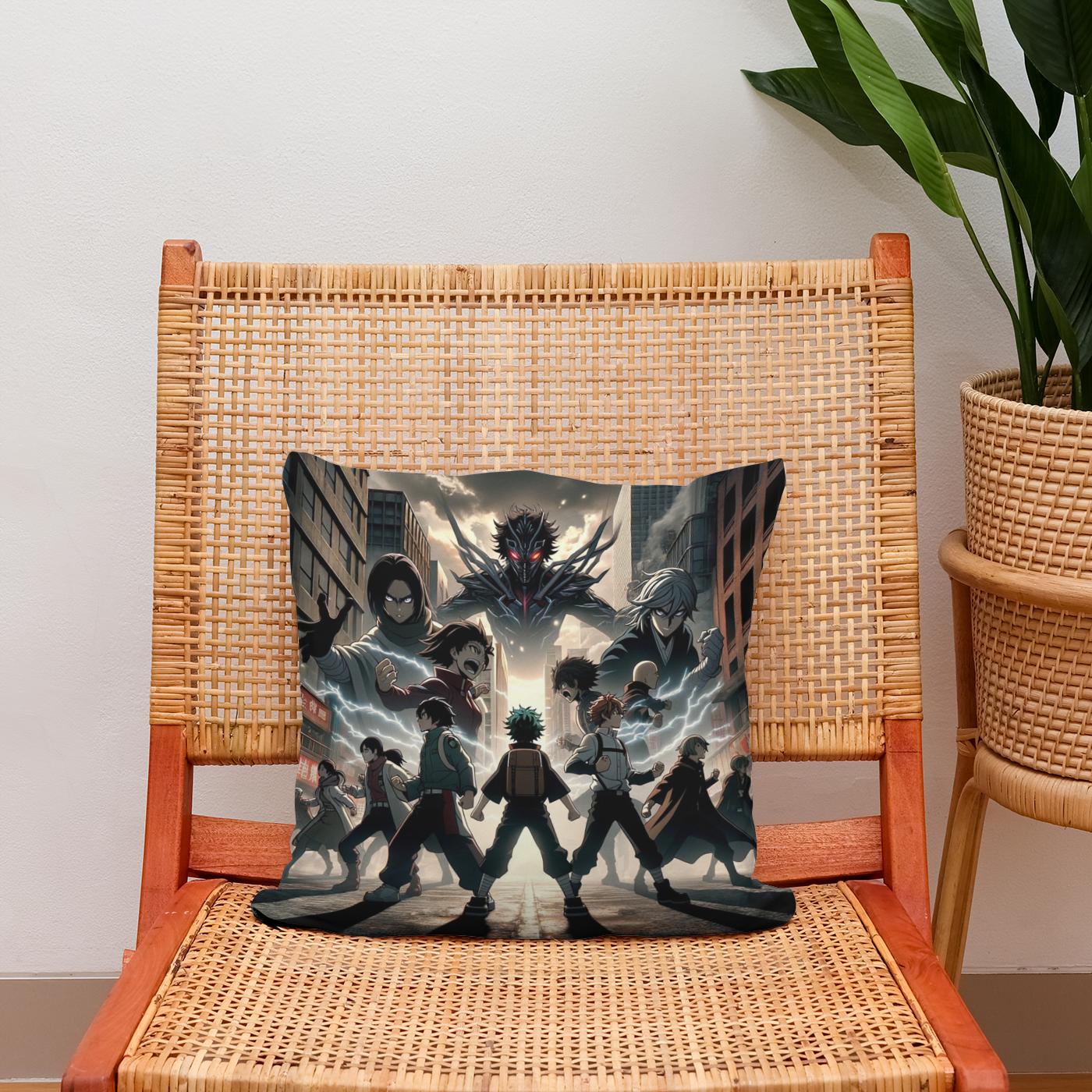Cityscape Heroic Standoff Cotton Cushion