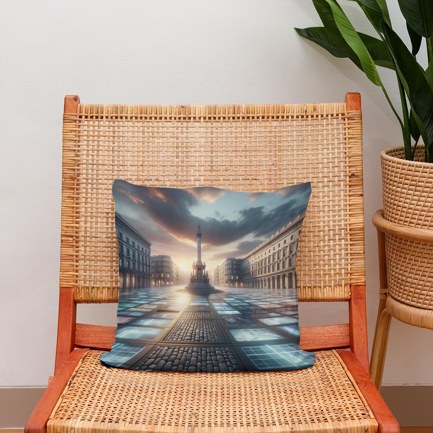 Plaza of Ages Cotton Cushion