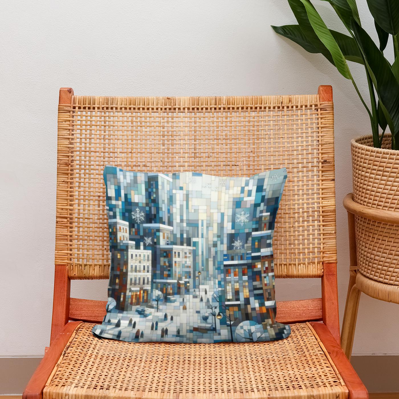 Winter Geometry Cotton Cushion