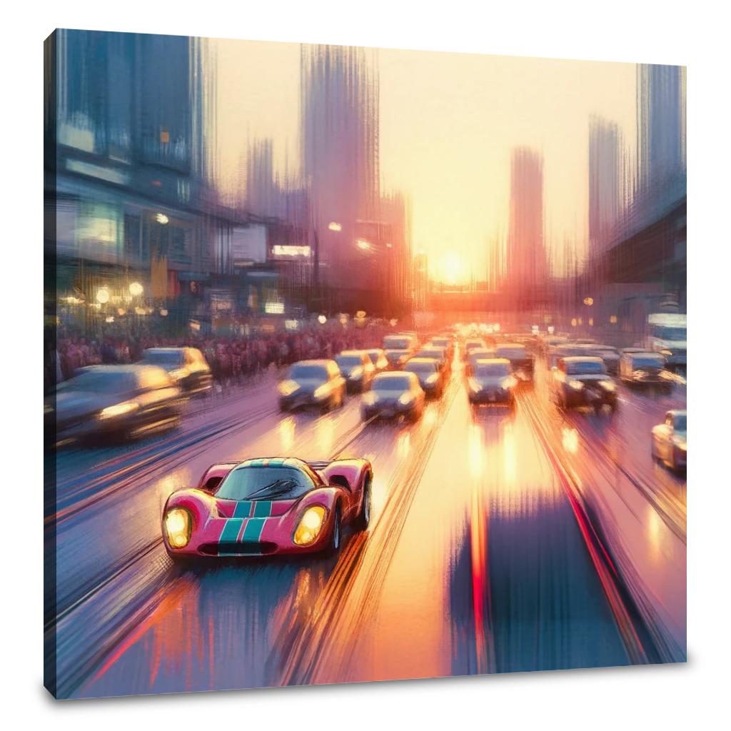 Sunset Solo Racer Canvas
