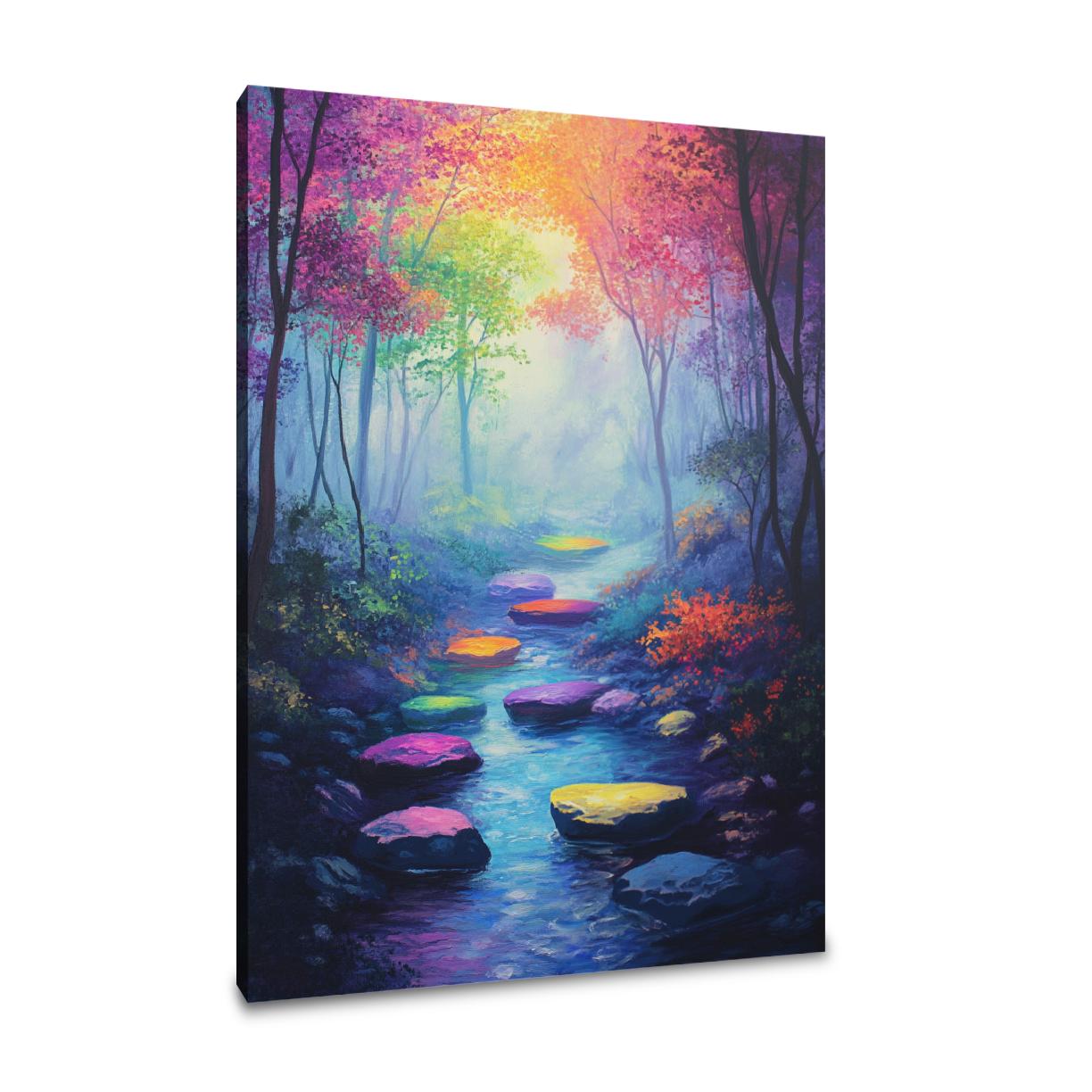 Rainbow Glow Forest Canvas
