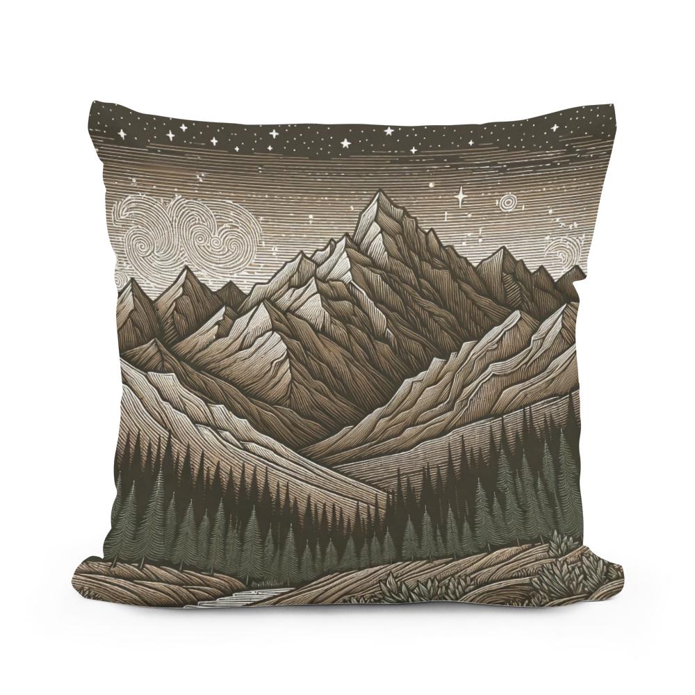 Midnight Mountain Cotton Cushion