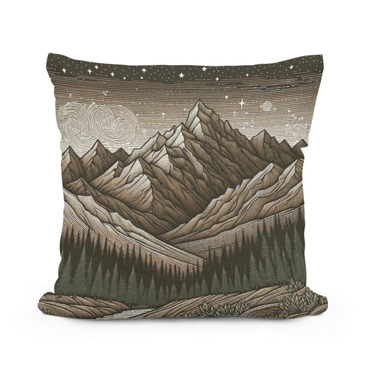 Midnight Mountain Cotton Cushion