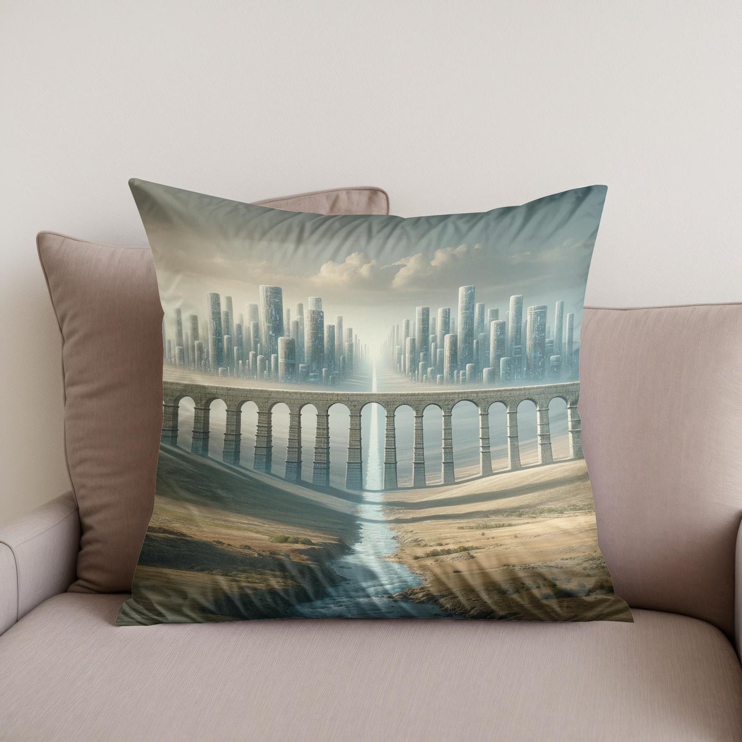 Aqueduct of Futures Past Cotton Cushion