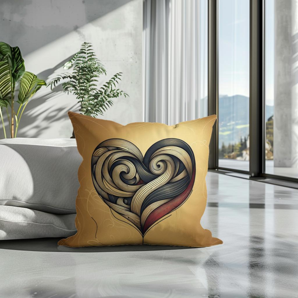 Crimson Heart Cotton Cushion