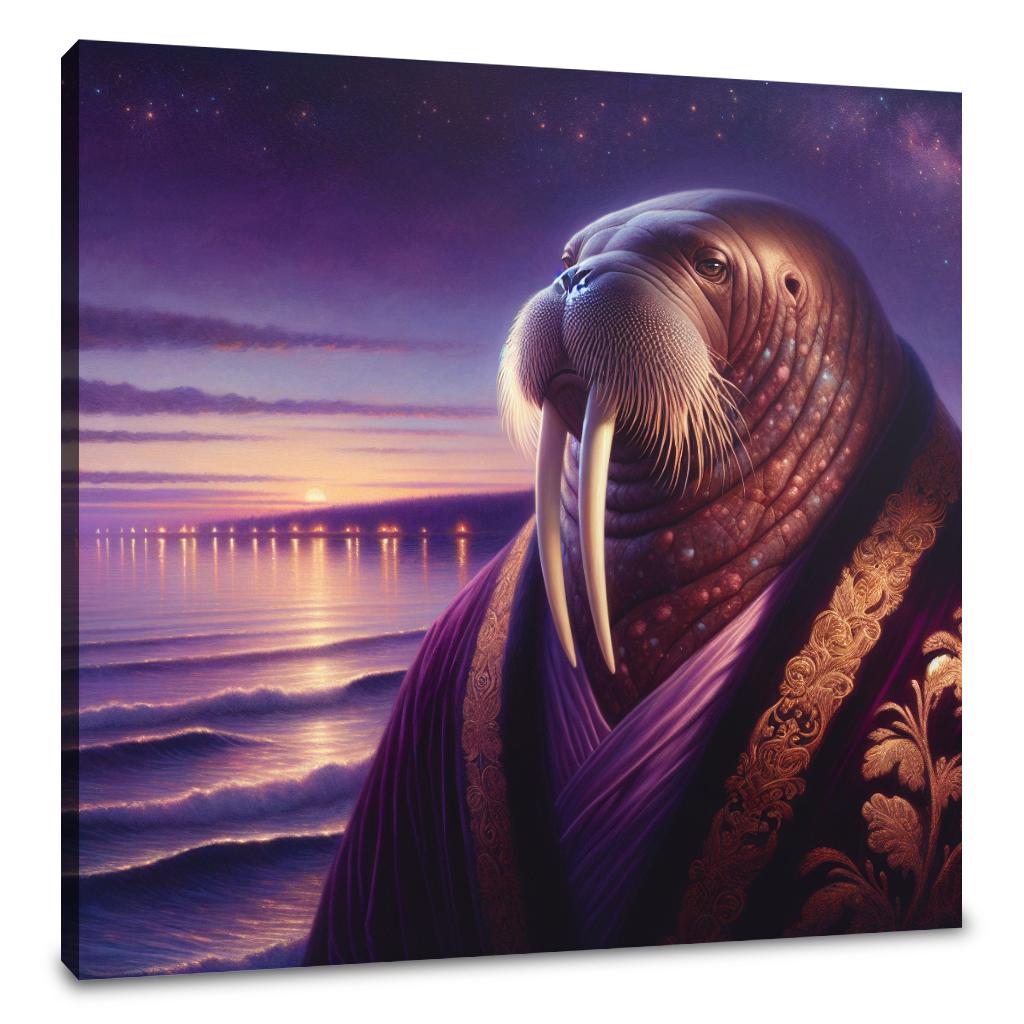 Regal Walrus Dusk Seascape Canvas
