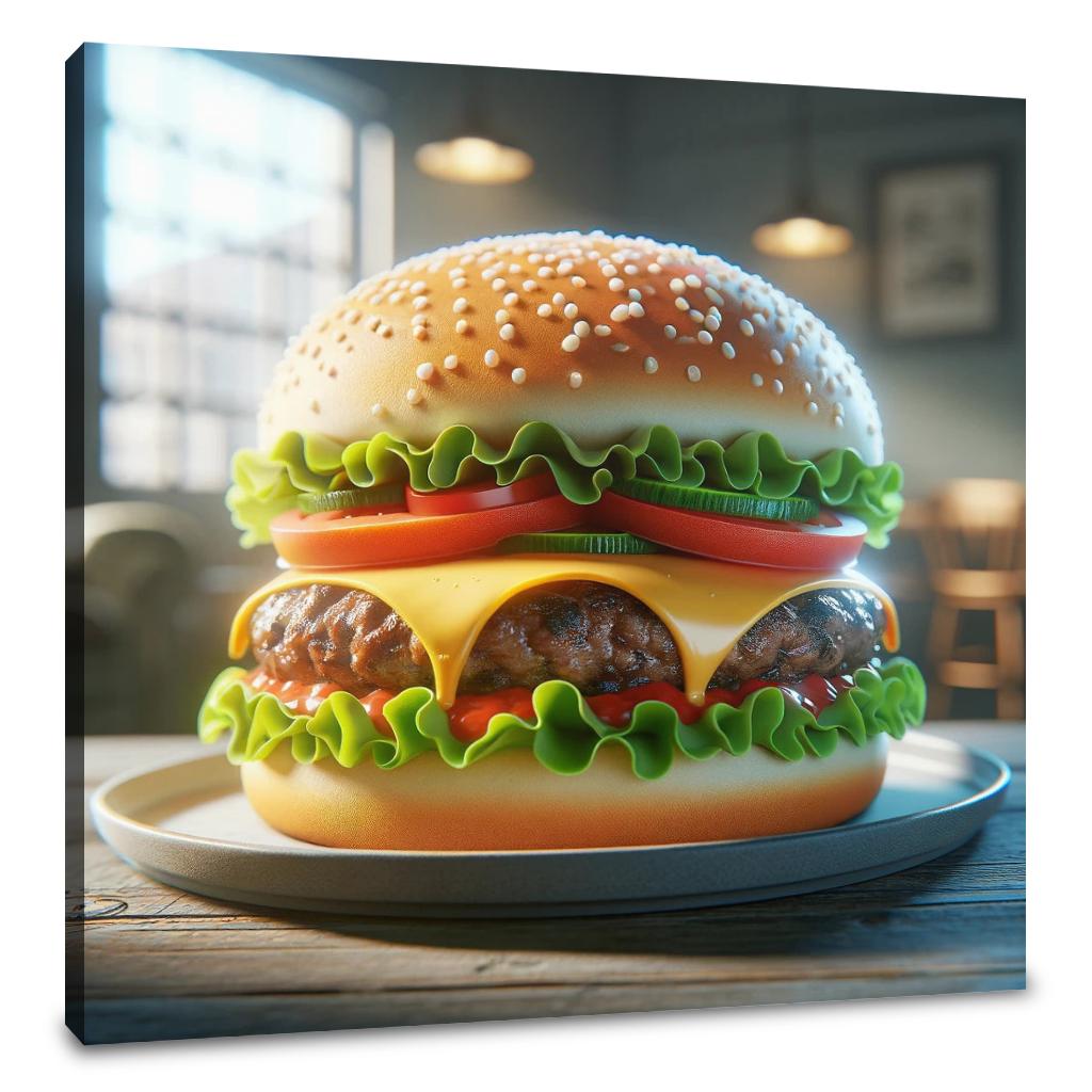 Gourmet Burger Delight Canvas