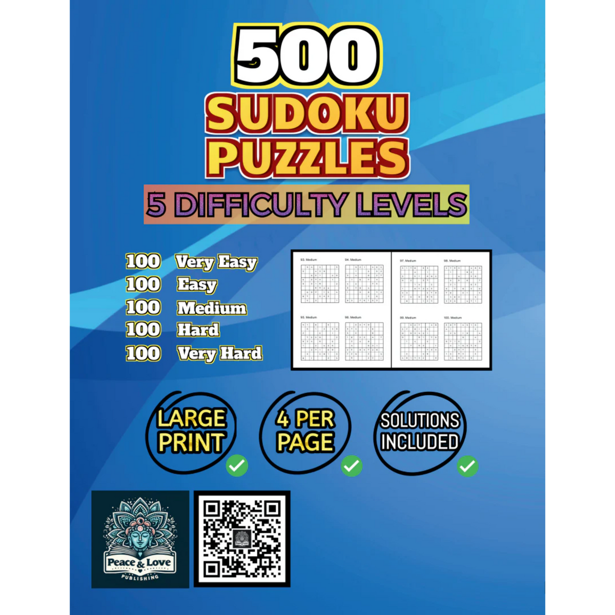 500 Sudoku Puzzles - 5 Difficulty Levels