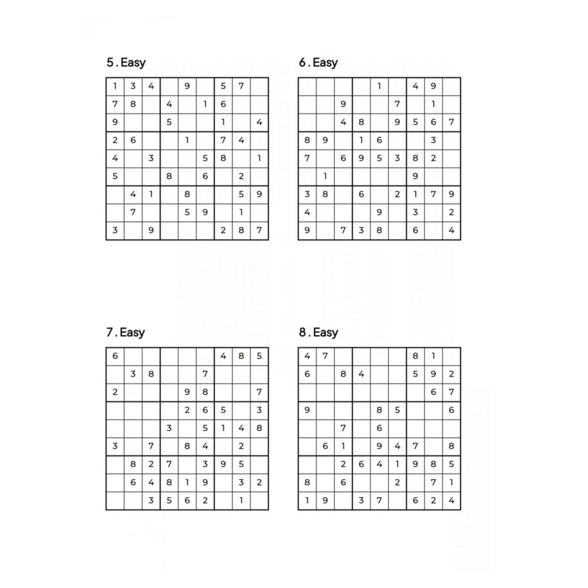 500 EASY Sudoku Puzzles