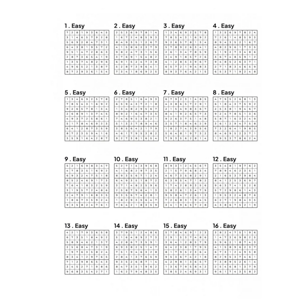 500 EASY Sudoku Puzzles