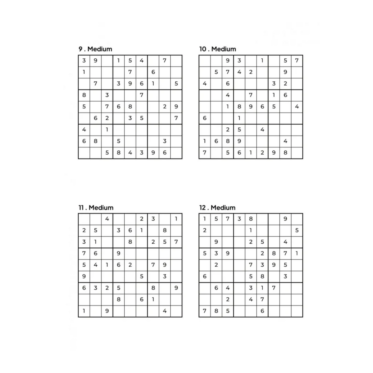 500 MEDIUM Sudoku Puzzles