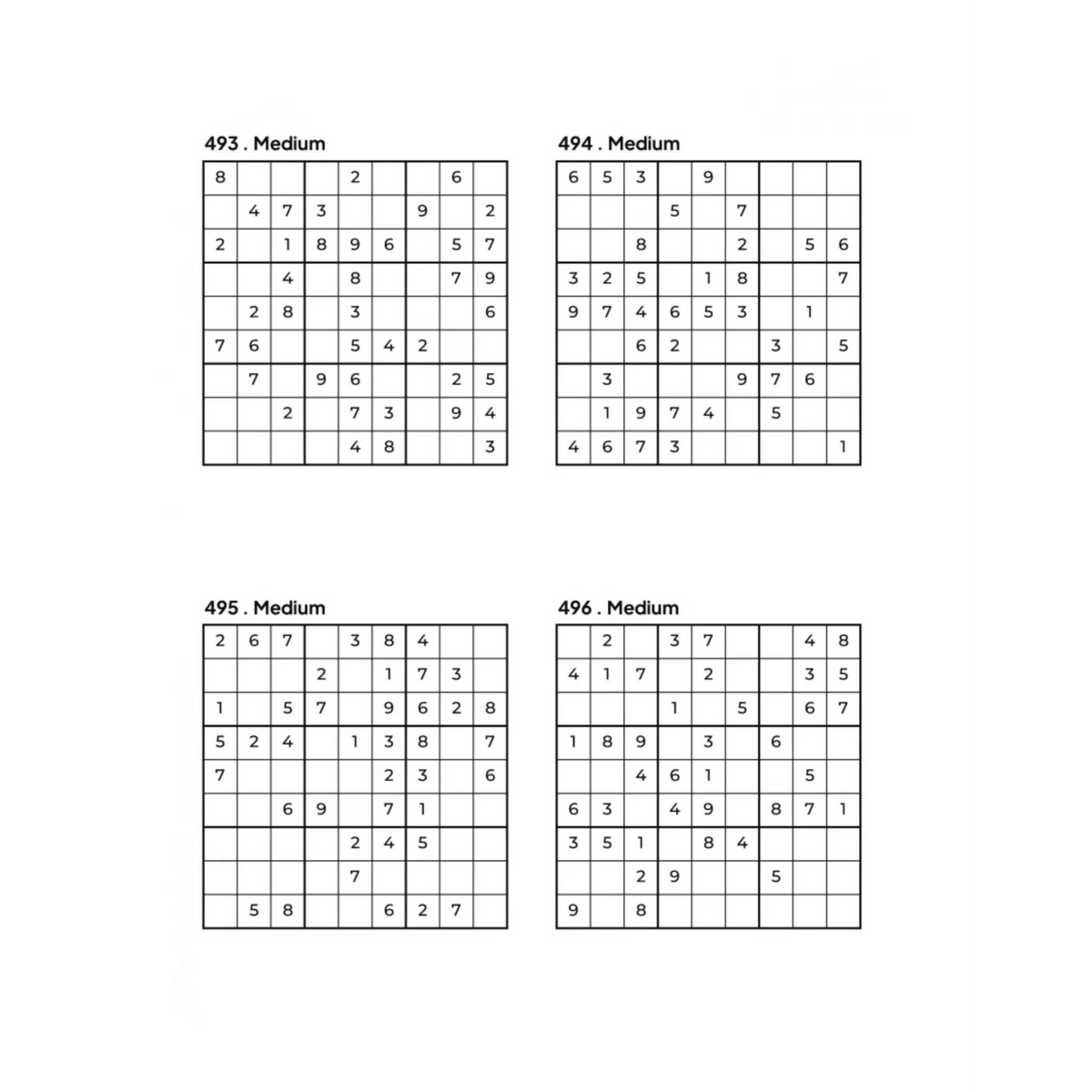 500 MEDIUM Sudoku Puzzles