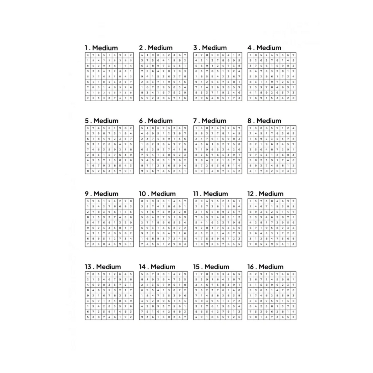 500 MEDIUM Sudoku Puzzles
